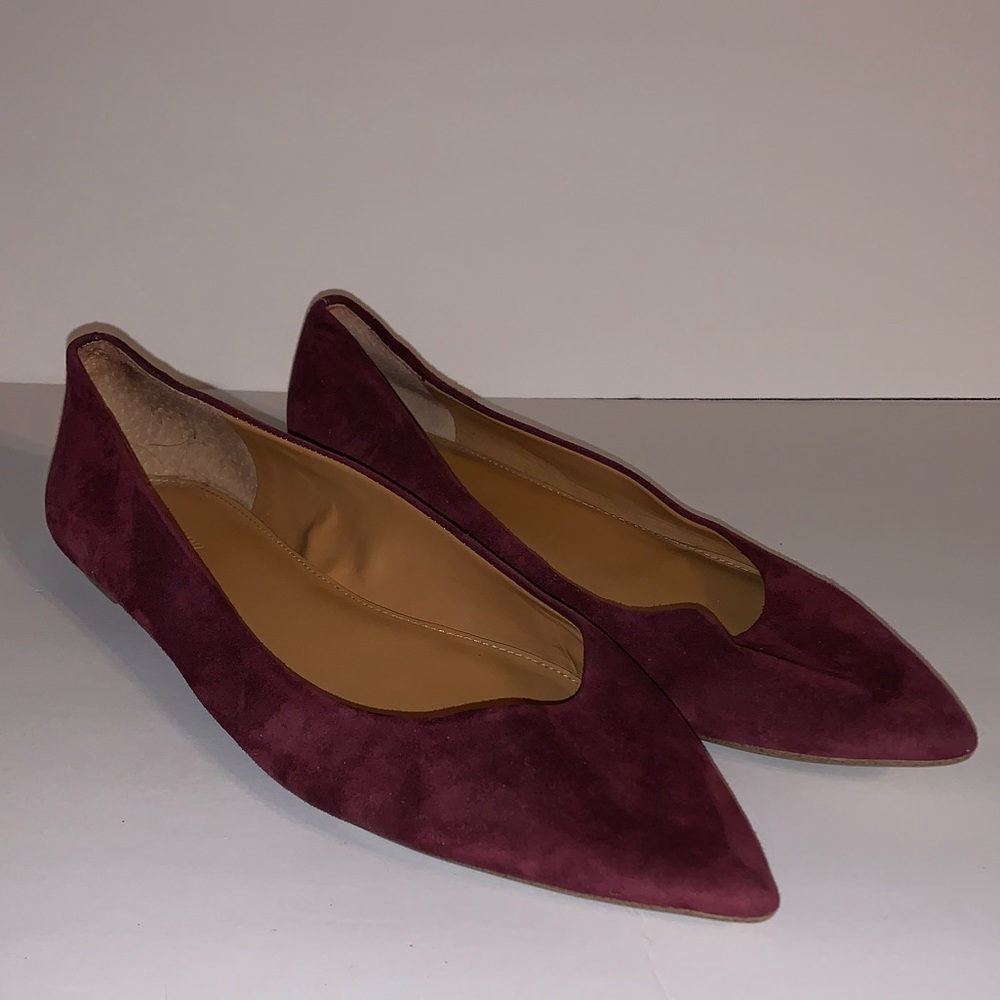 J. Crew Suede Pointy Toe Ballet Flats